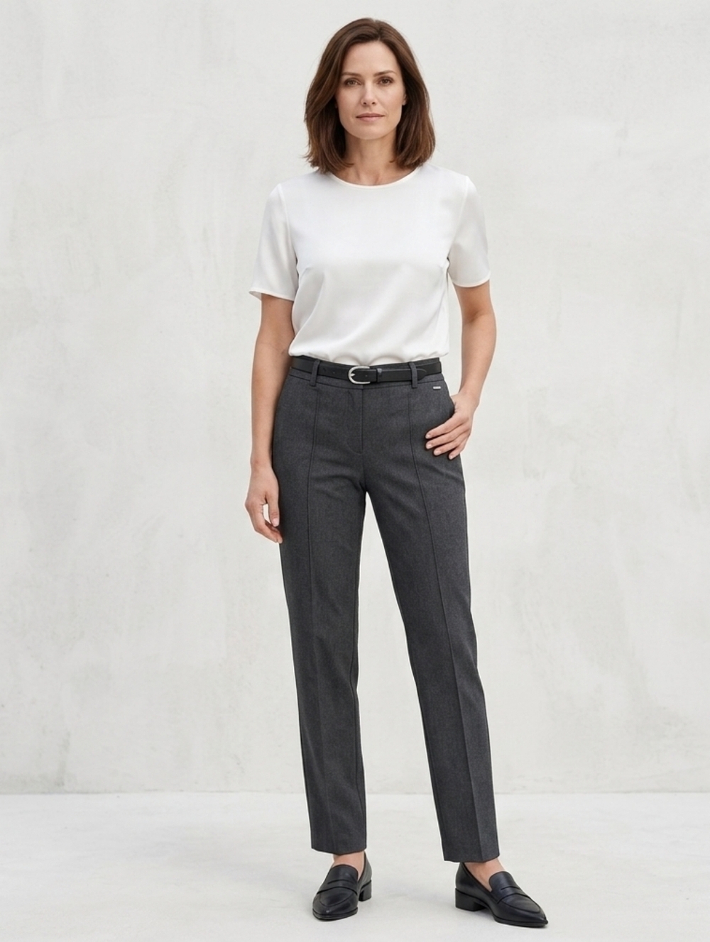 Steilmann Germany Gray Office Pants Straight Leg